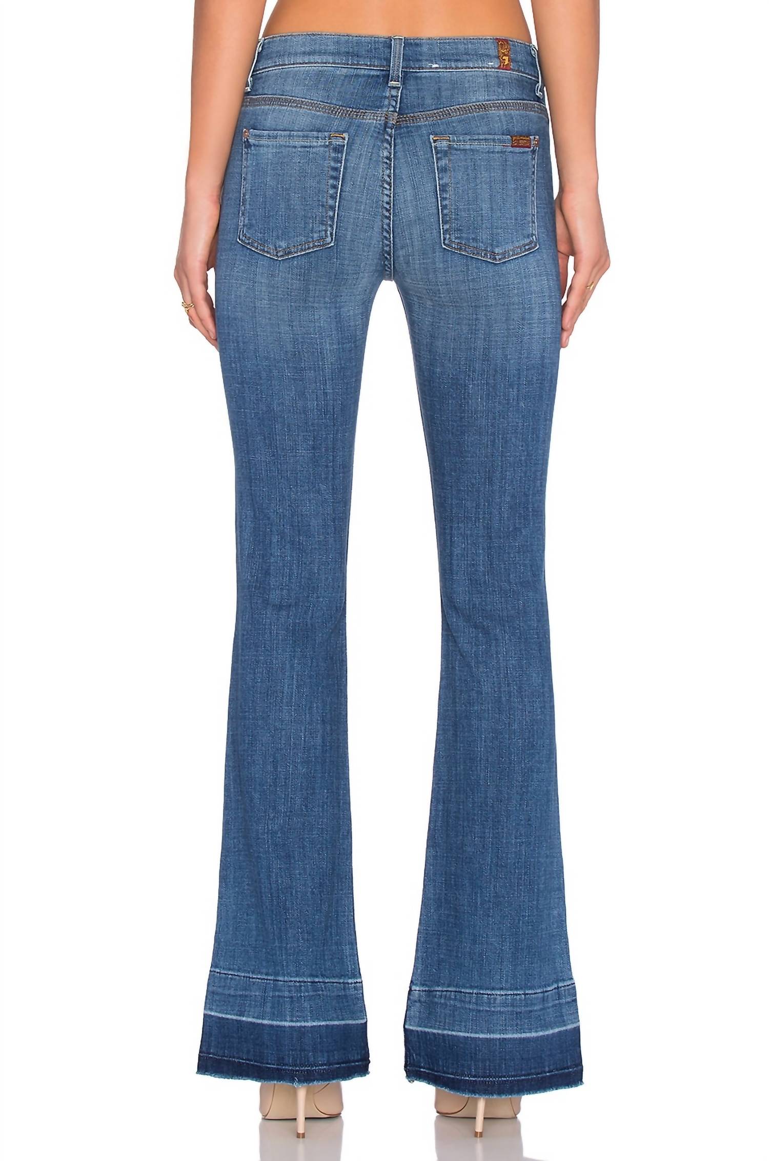 7 For All Mankind Ginger Wide Leg Trouser Jeans in bright light broken - women's jeans - alternate view