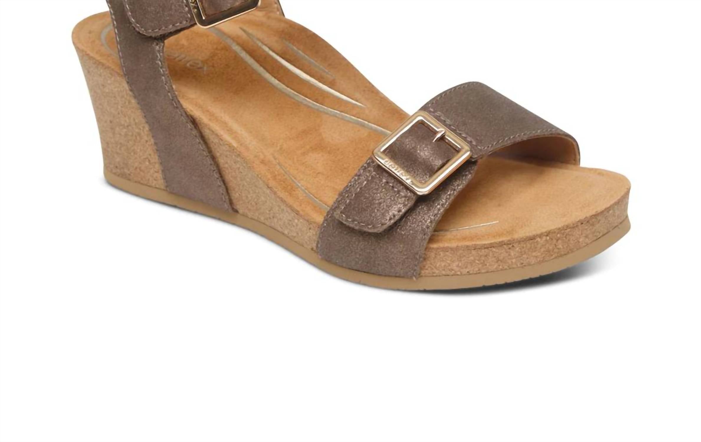 Aetrex - Women's Lexa Cork Wedge Quarter Strap Sandals