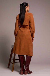 Tribal - Faux Suede Maxi Shirt Dress