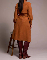 Tribal - Faux Suede Maxi Shirt Dress