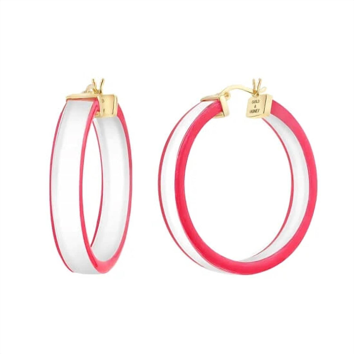 Gold & Honey - Women's Flat Illusion Lucite Hoop Earrings