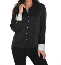 Frank Lyman - Button-Down Top with Rhinestone Cuff
