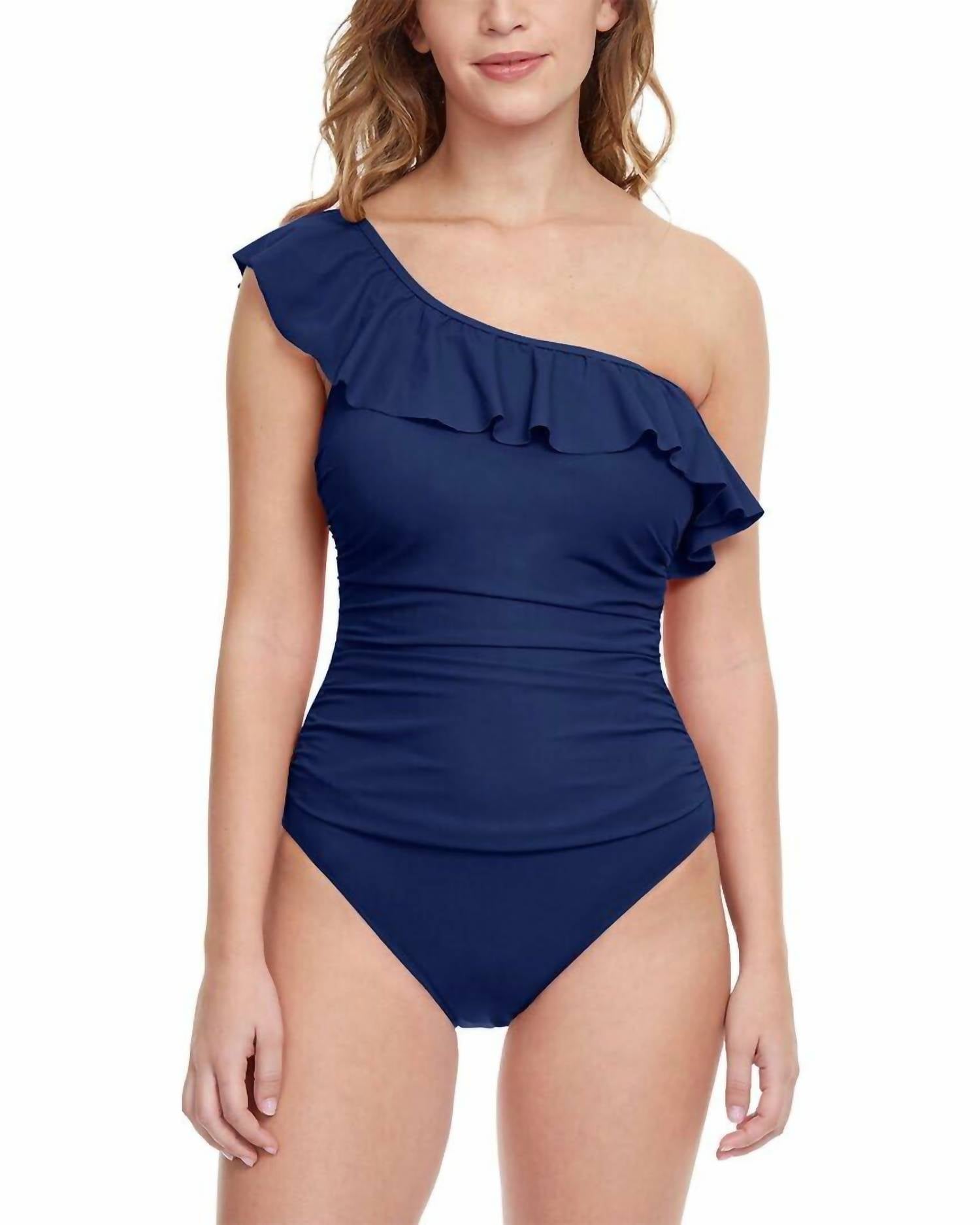 Profile By Gottex - Ruffle One-shoulder One Piece Swimsuit