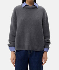 TWP Waffle Thermal Flat Sweater in charcoal - women's sweater