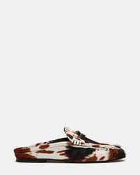 STEVE MADDEN Women's Rafe Cow Print Slip-on Flat in brown multi - women's flats - alternate view