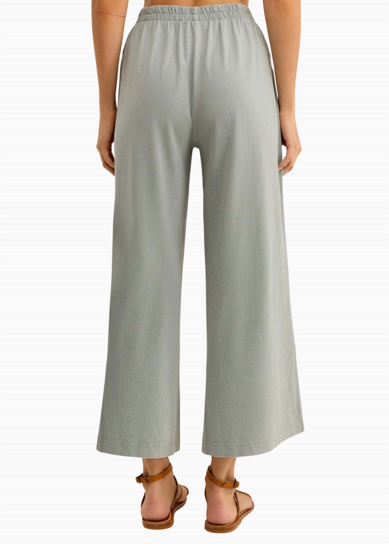Z Supply Scout Crop Flare Pant in harbor gray - women's pants - detail view