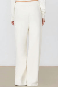 Eterne Drawstring Wide Leg Sweatpant in bone - women's pants - detail view
