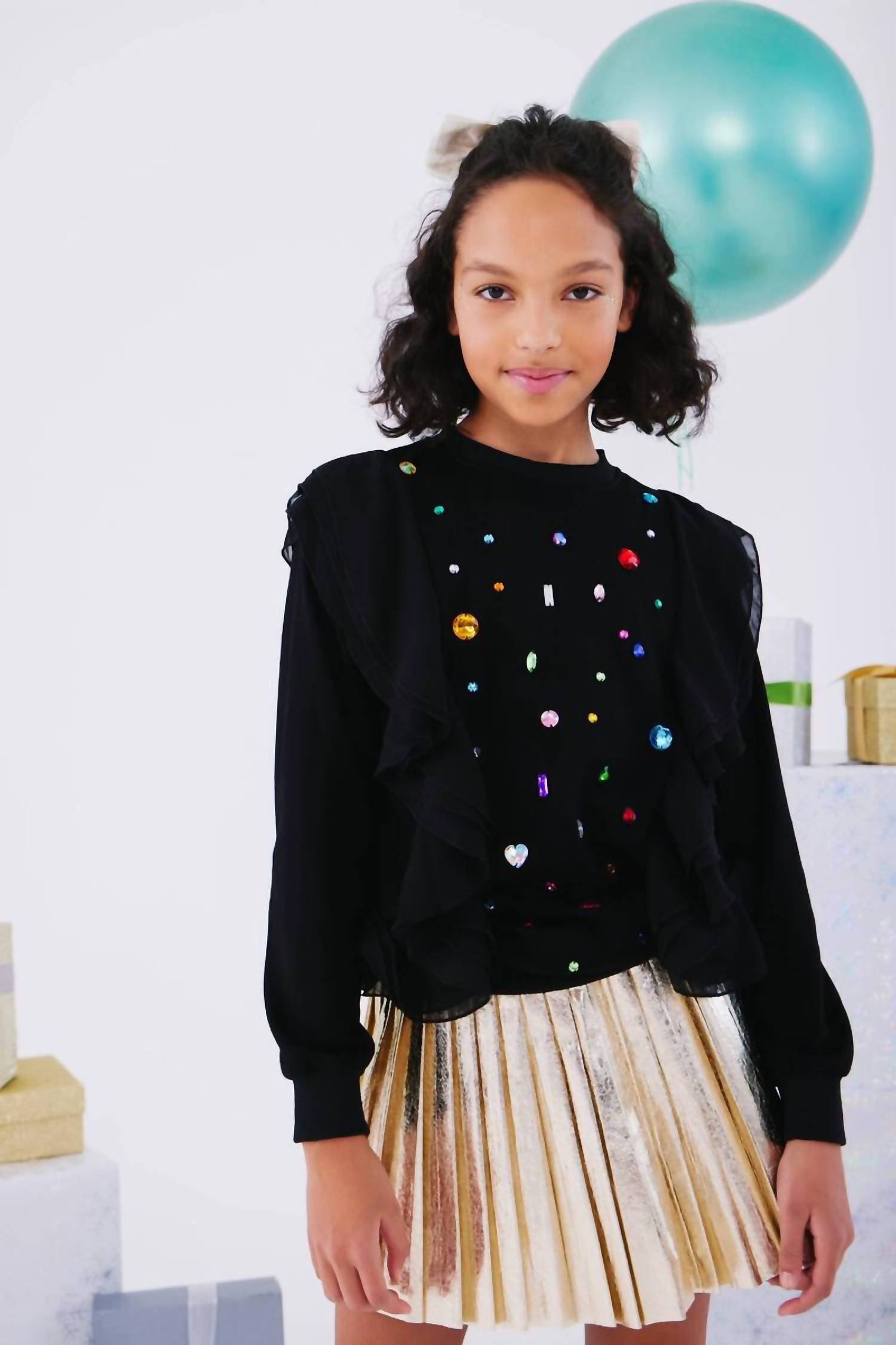 Lola + The Boys - Foil Pleated Skirt