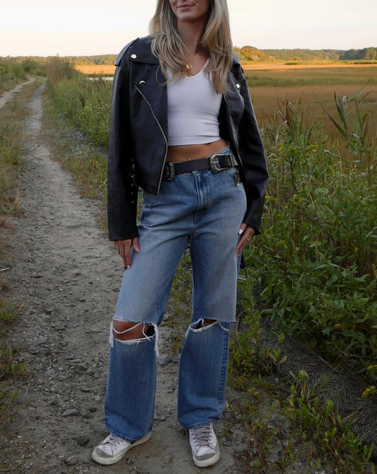 We Wore What - Cropped Moto Jacket