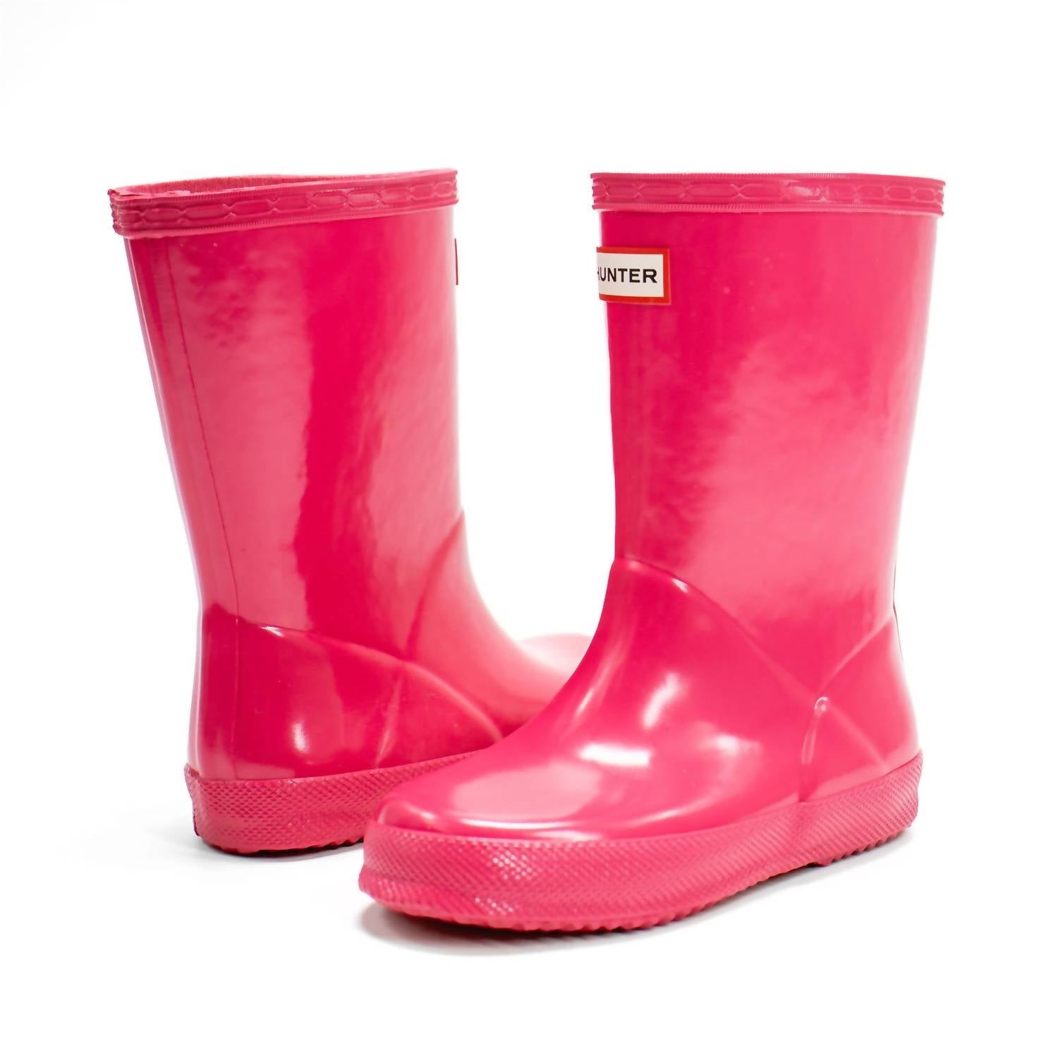 HUNTER Kids First Gloss Rain Boots in bright pink - kids' shoe - view 6