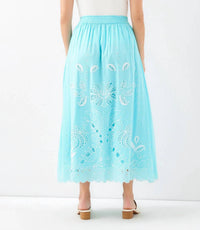 Karen Kane - Cut-Out Embroidery Midi Skirt