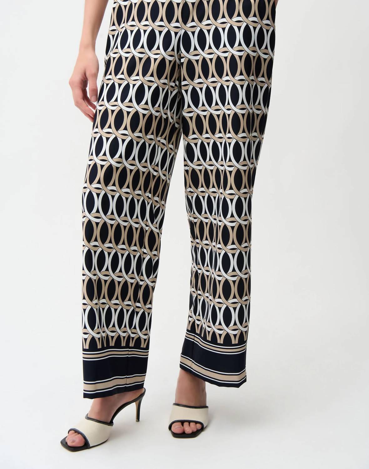 Joseph Ribkoff - Geometric Print Wide Leg Pull-on Pants