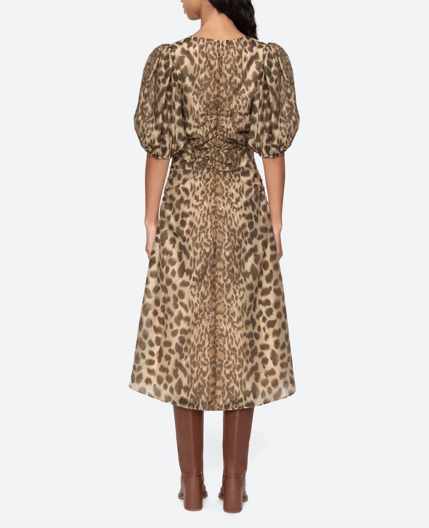 Sea - Claude Print Puff Sleeve Midi Dress