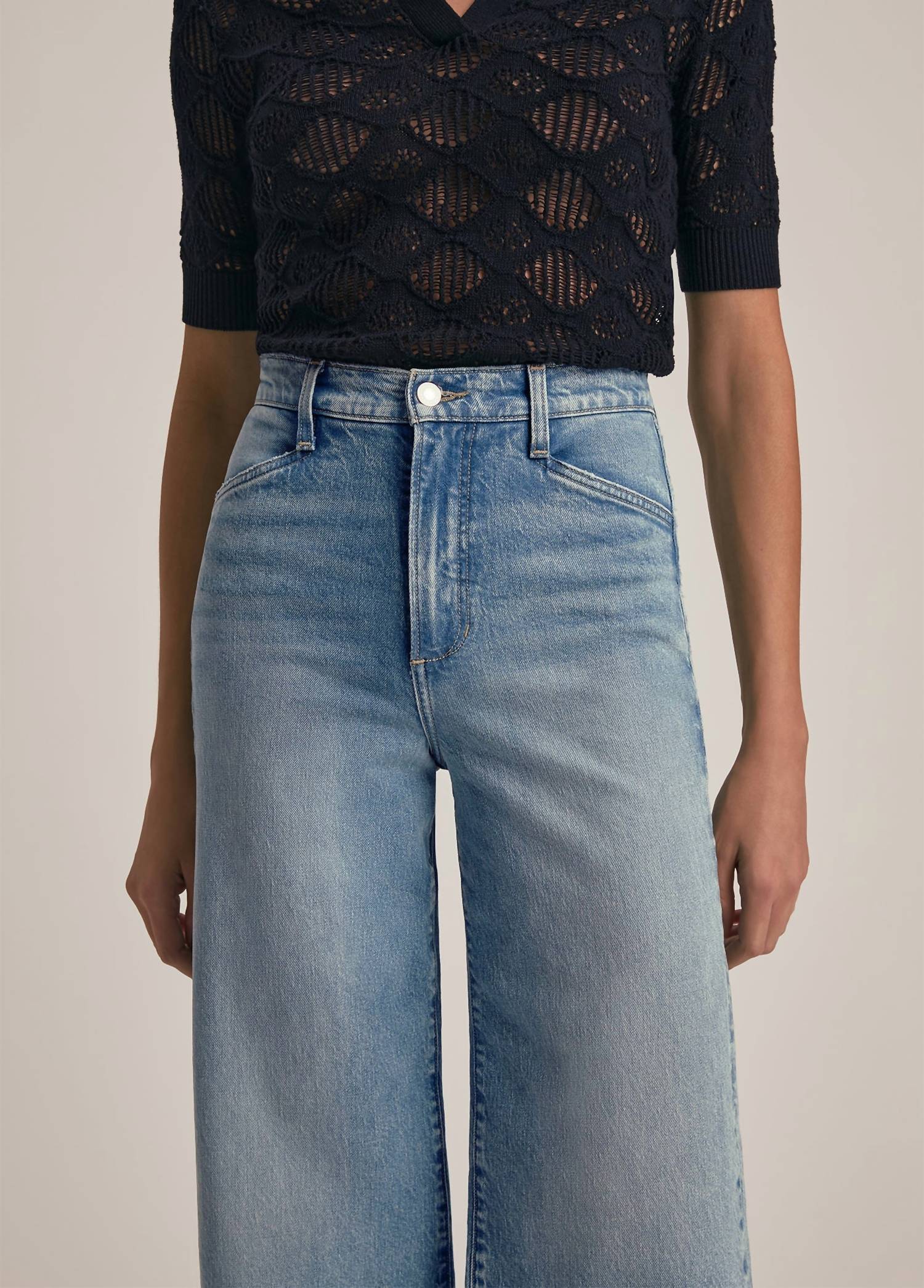 Favorite Daughter The Mischa Super High Rise Wide Leg Jean in santa barbara - women's jeans - view 4