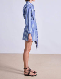 APIECE APART Alessandra Mini Dress in chambray blue - women's dress - detail view