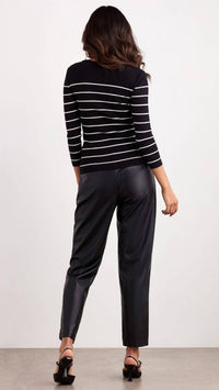 Ellen Tracy - Pleated Faux Leather Pant
