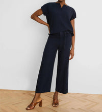 Nic + Zoe - Eliot Wide Leg Rumba Linen Belted Crop Pants