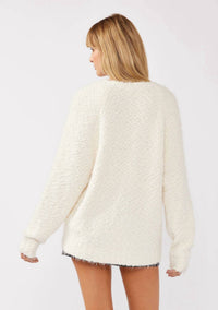 Lovestitch - Hi-low Fuzzy Pullover Sweater
