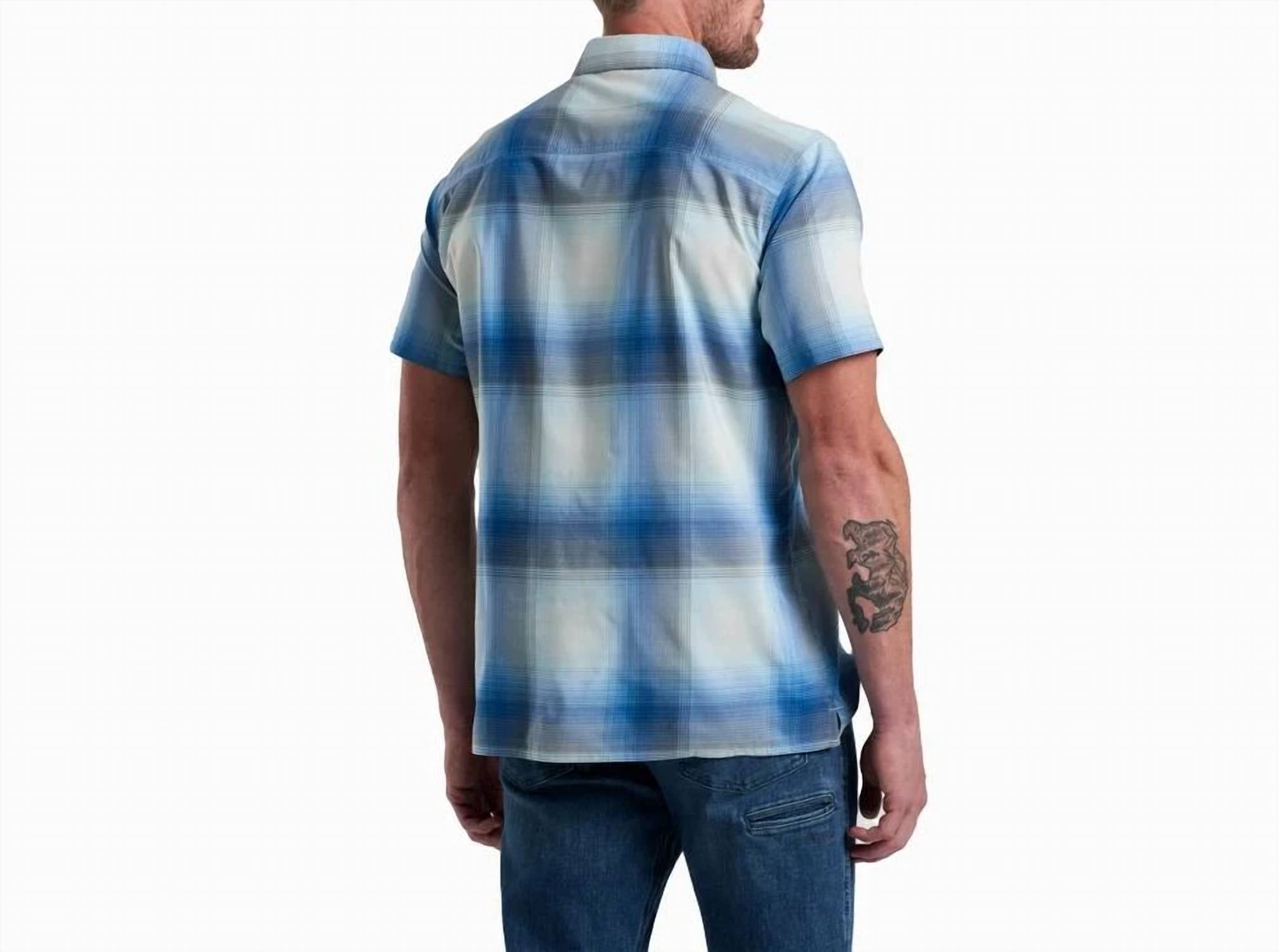 KUHL Response Button Up Top in blue chalk - men's shirt - detail view
