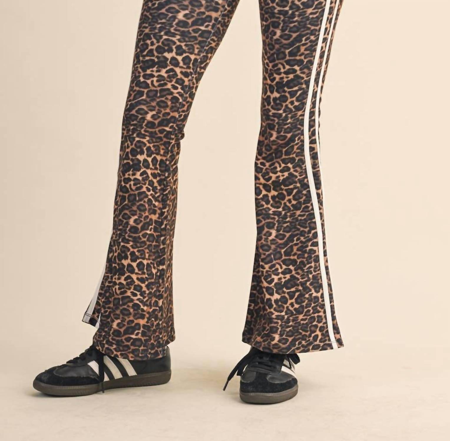 Kimberly C - High Waist With Side Stripe Flare Pants
