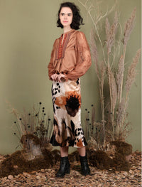 '-bl^nk- Bellona Bias Cut Skirt in beige - women's skirt - alternate view