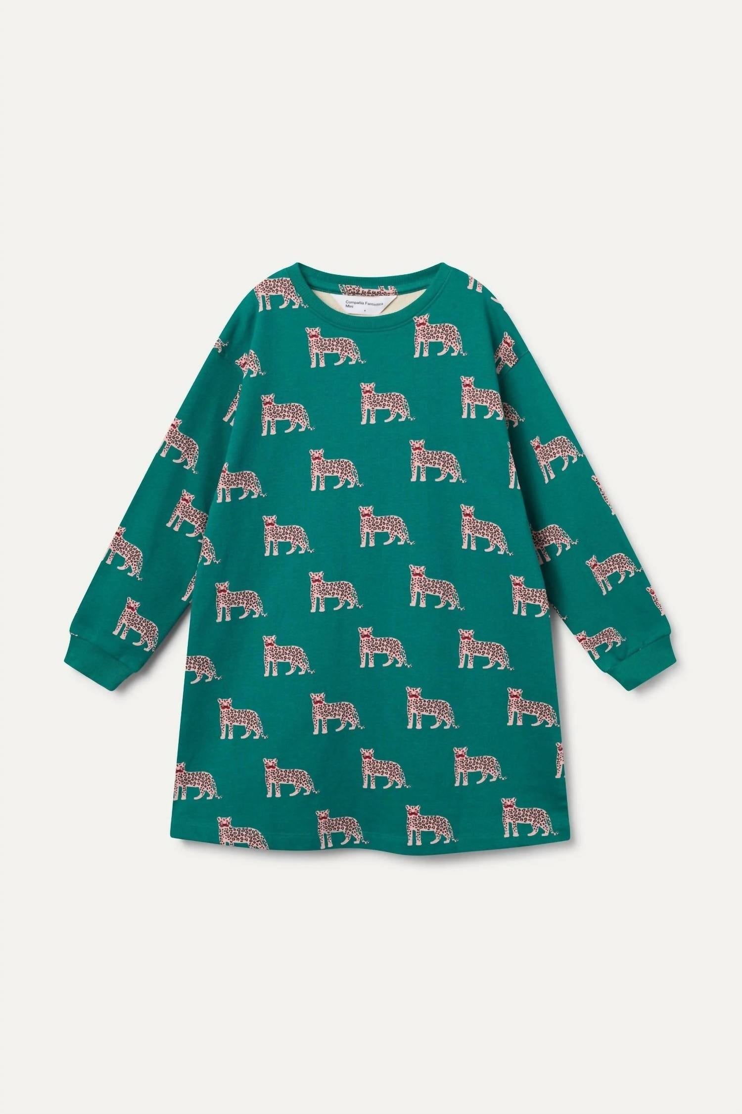 Compania Fantastica - Jaguar Print Long-sleeved Dress