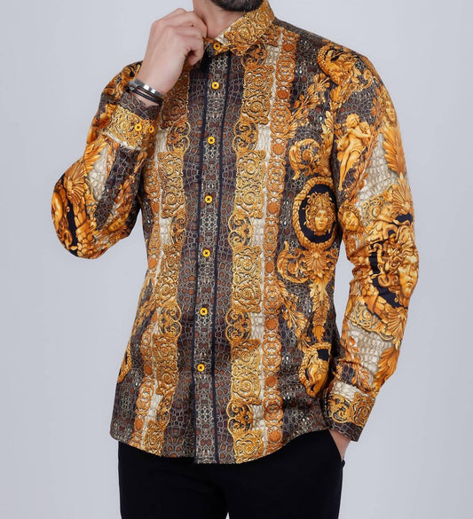 Barabas - Flarefrock Rhinestone Long Sleeve Shirt