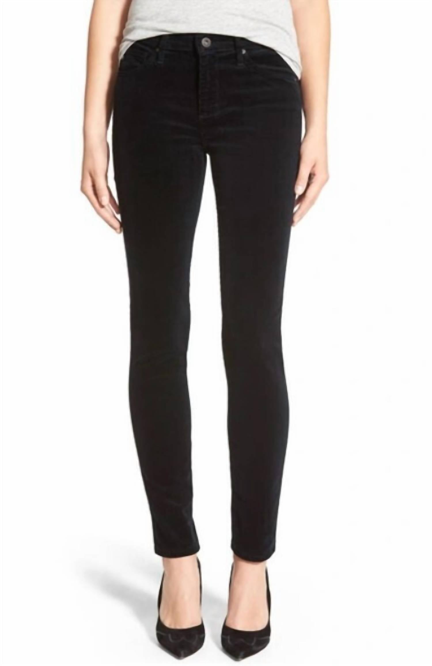 AG Jeans Prima Cigarette Corduroy Pants in super black - women's jeans