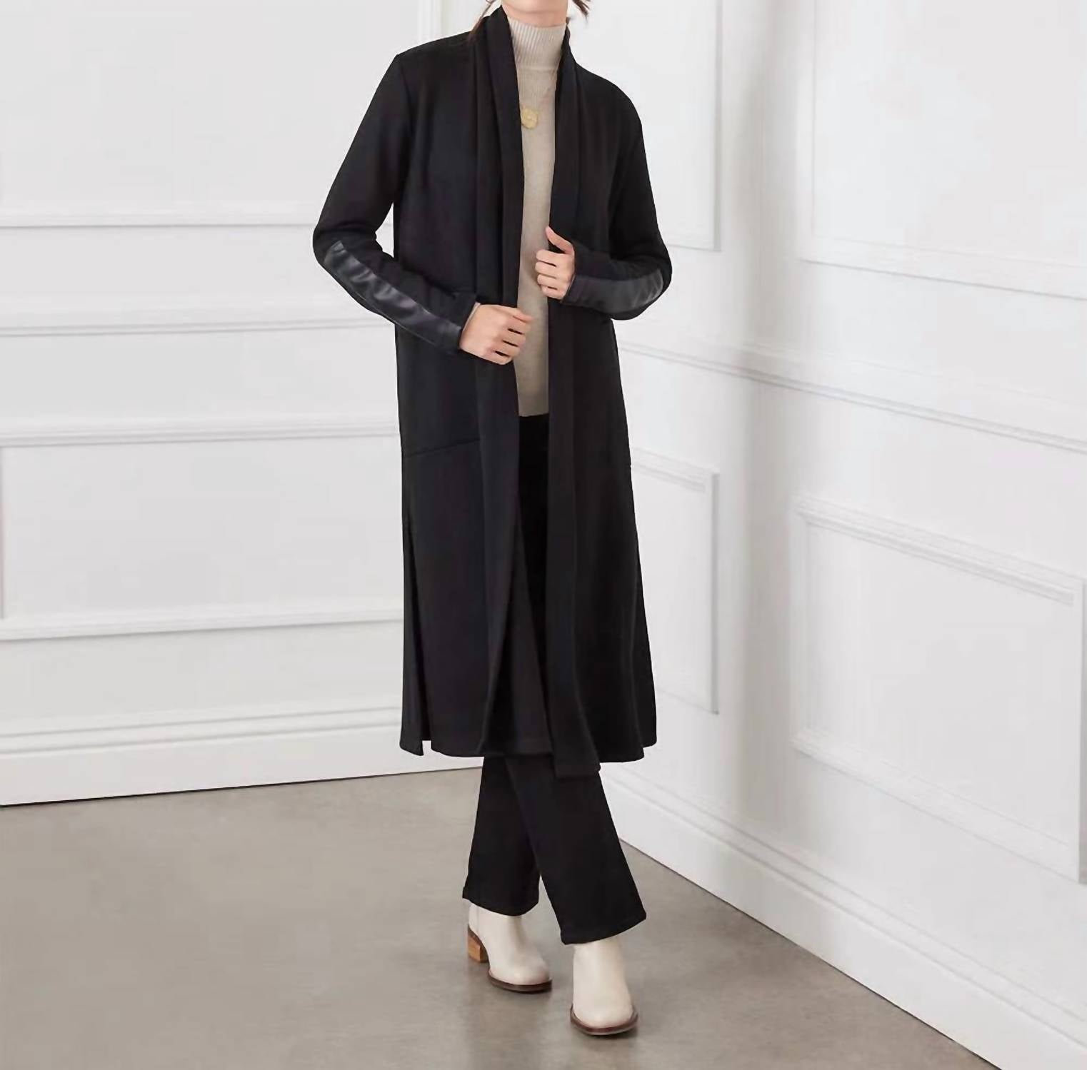 Karen Kane - Faux Leather Patch Duster
