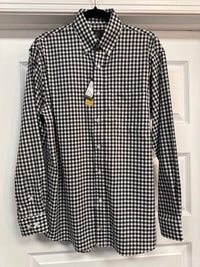 F/X Fusion Men's Long Sleeve Tattersall Check Shirt in black - men's long sleeve top