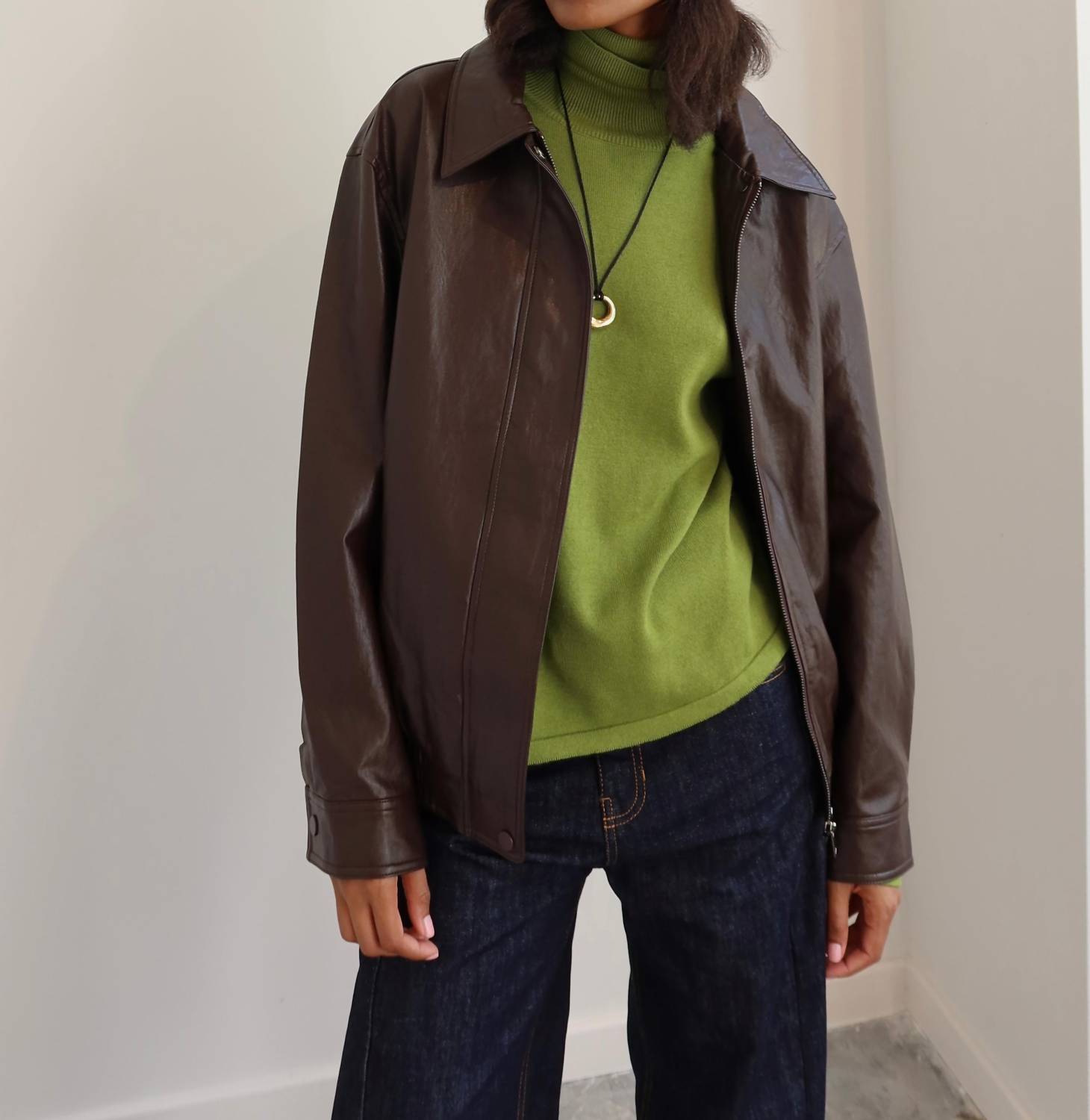 Mijeong Park - Vegan Leather Blouson Jacket