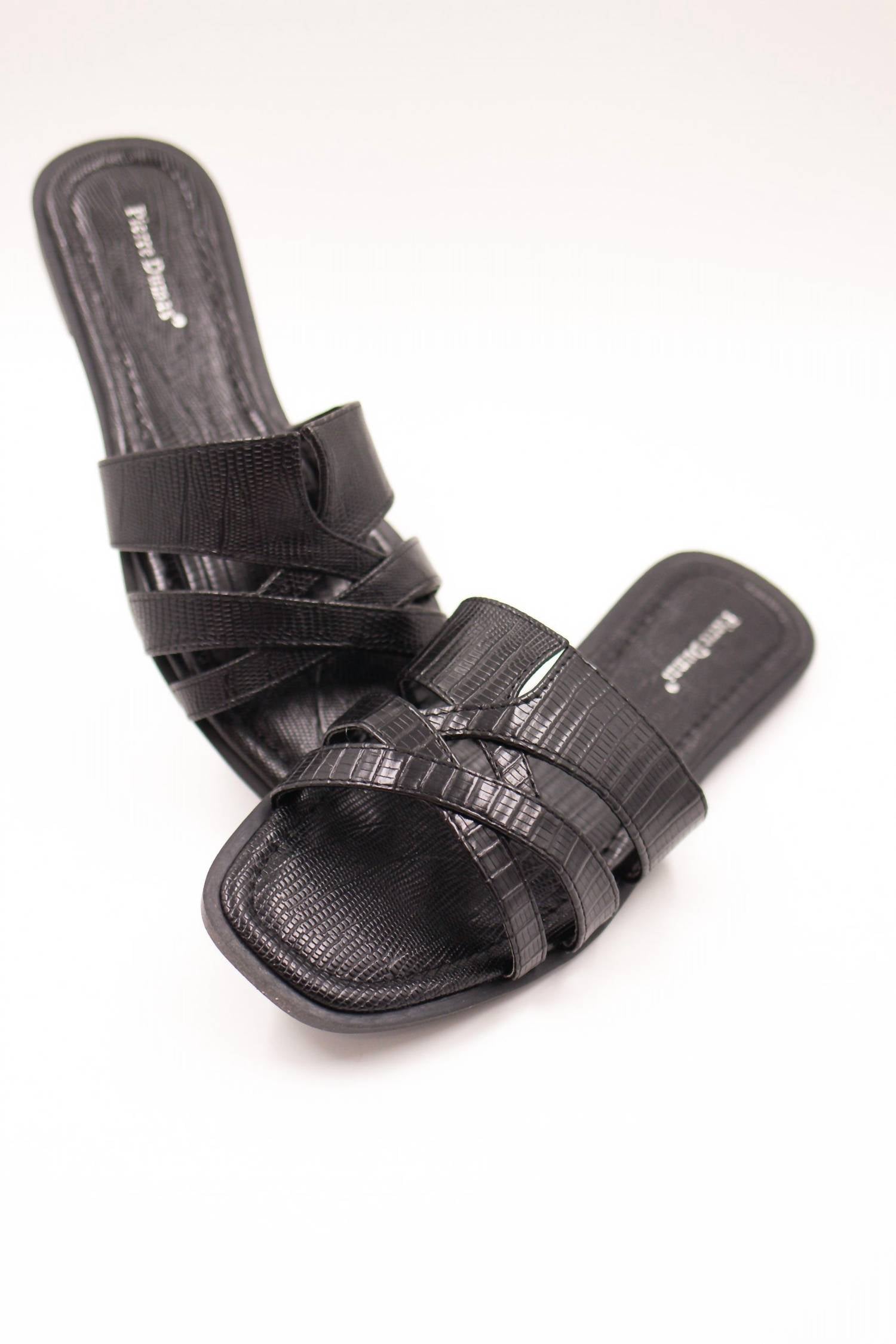 Pierre Dumas Women's Croc Star Sandal in black - women's sandal
