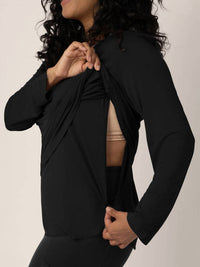 Kindred Bravely Bamboo Nursing And Maternity Long Sleeve T-shirt in black - women's long sleeve top - alternate view