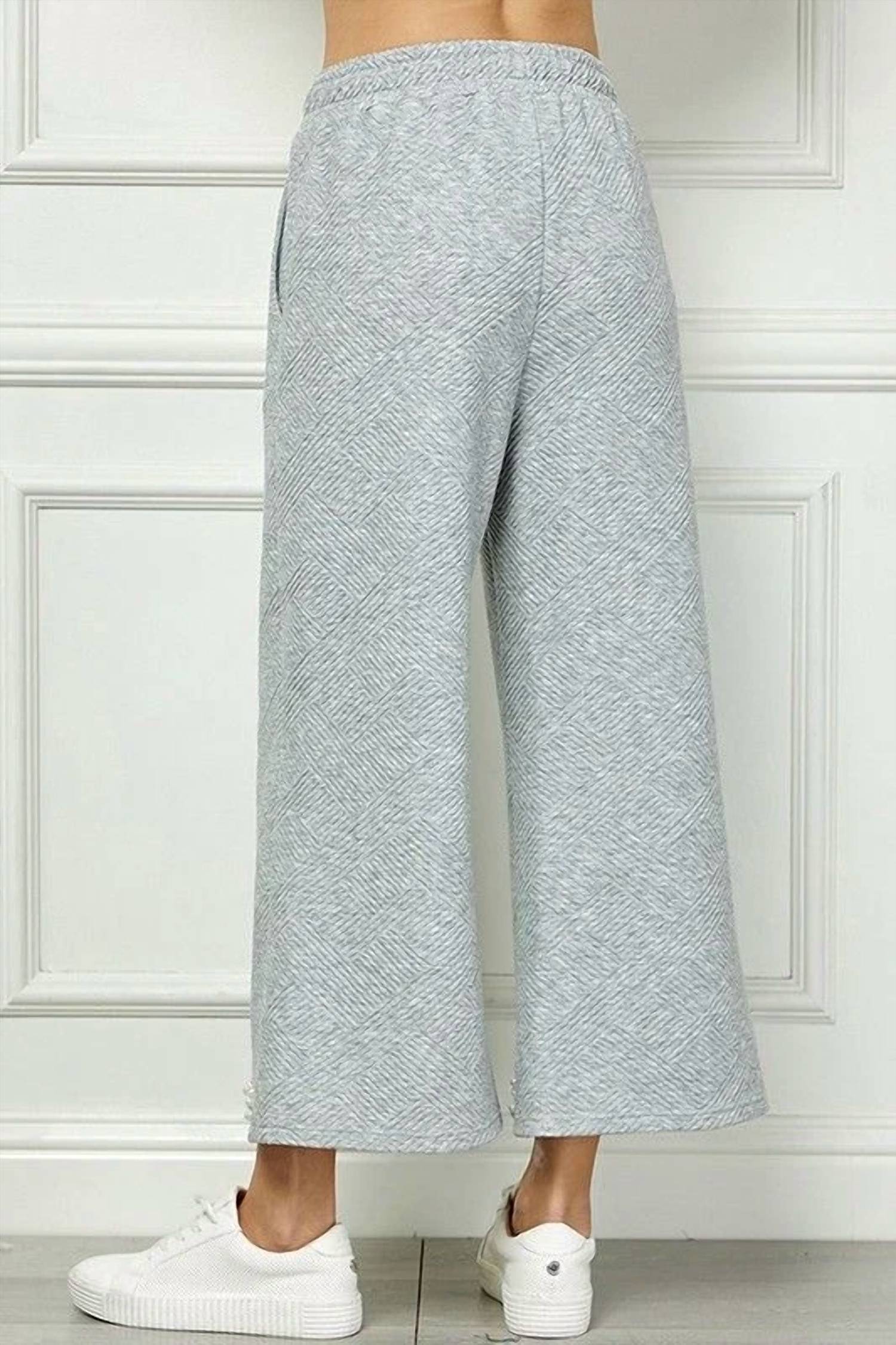 See And Be Seen - Textured Pearl Hem Cropped Pants