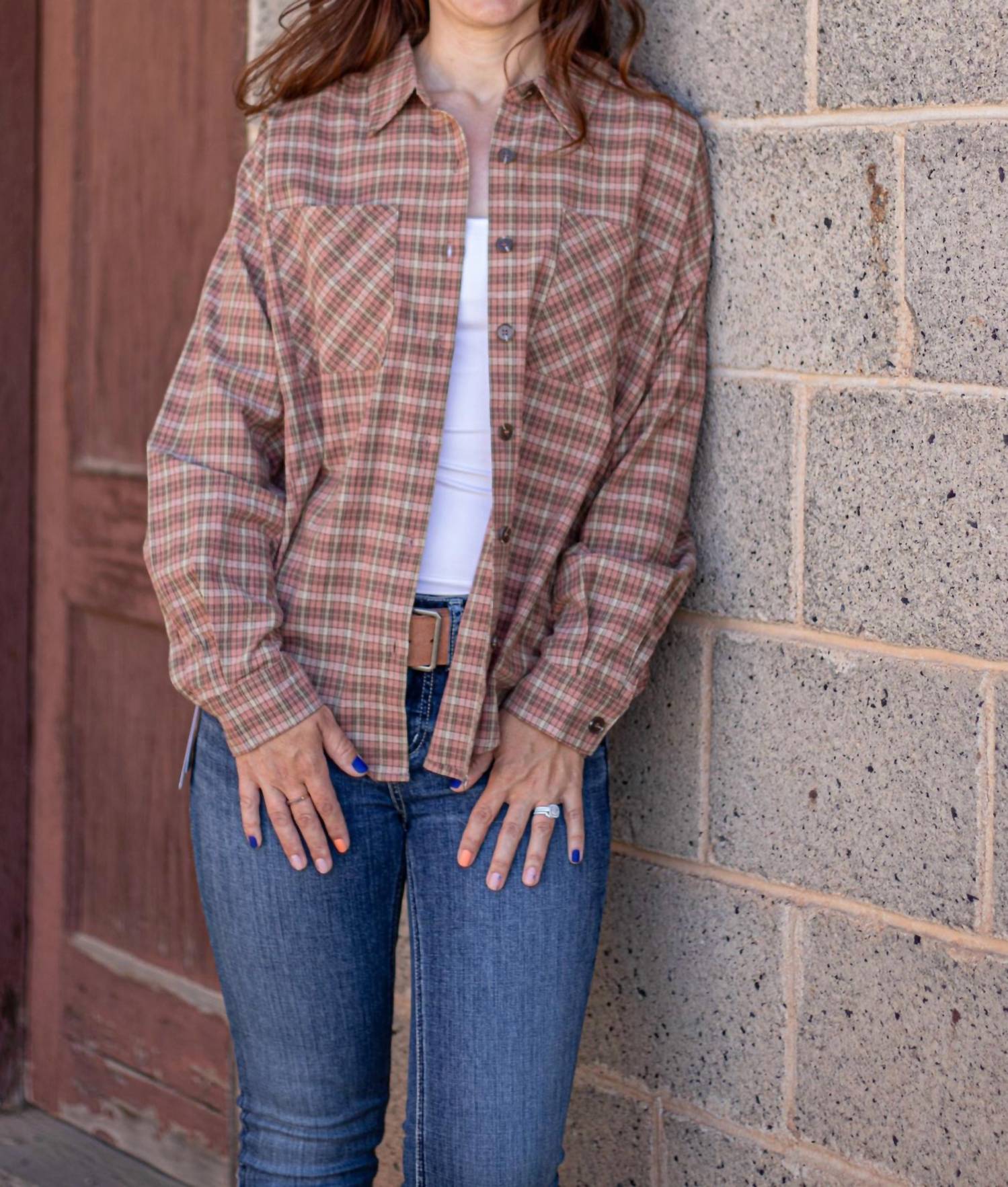 Hem & Thread Take It From Me Flannel Shirt in brown - women's shirt