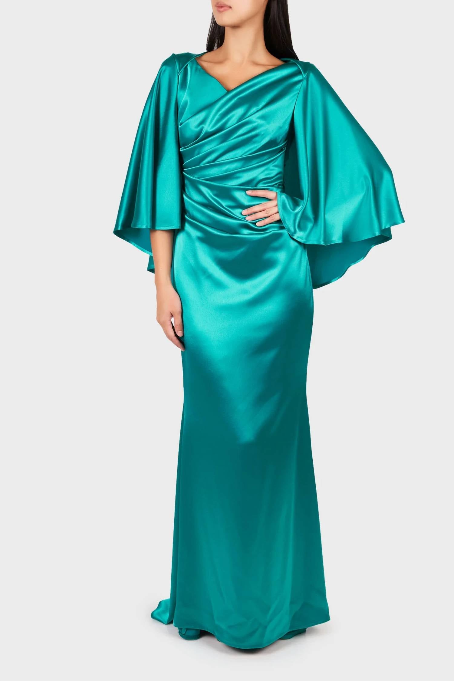 Talbot Runhof - Doris Crepe Satin Long Dress