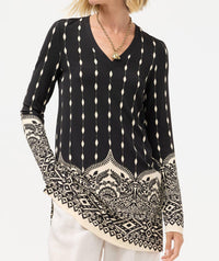 Johnny Was DEMI V-NECK TUNIC in lilith - women's shirt