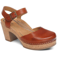 Aetrex Women's Finley Closed Toe Heel in cognac - women's heels