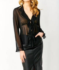 Frank Lyman - Woven Sheer Blouse