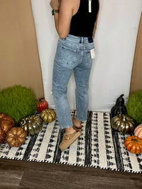 Flying Monkey - High Rise Distressed Straight Jeans