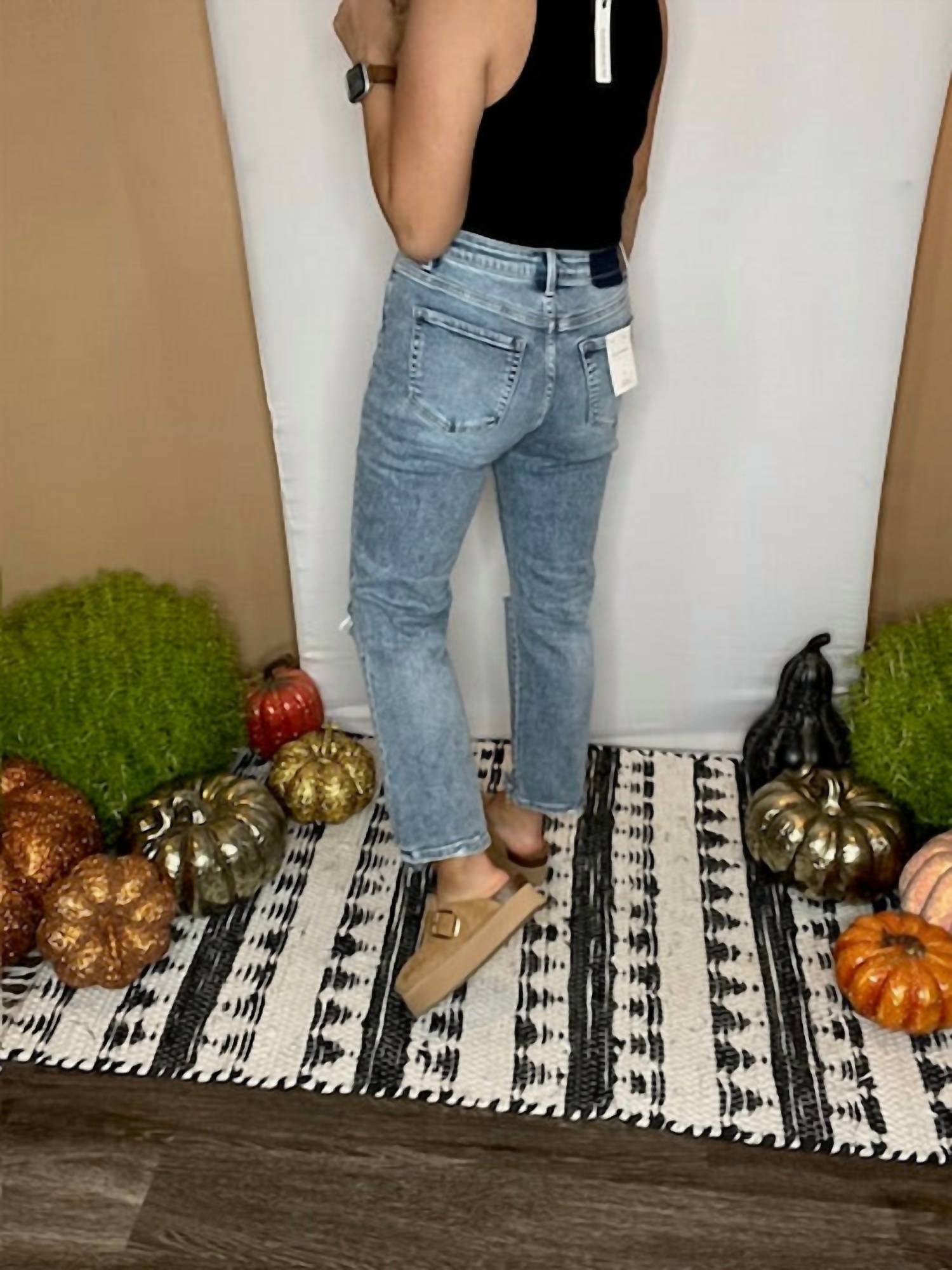 Flying Monkey - High Rise Distressed Straight Jeans