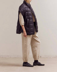 Grade & Gather - High Neck Zip Up Quilting Padded Vest