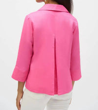 Joseph Ribkoff - Linen Boxy Top With Shirt Collar