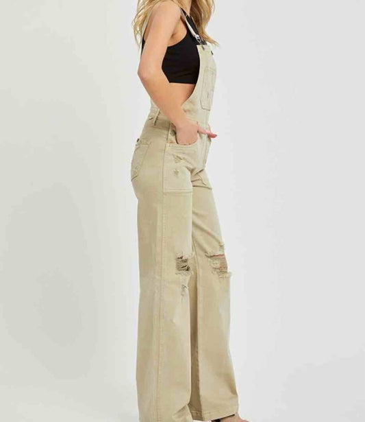 Risen - Front Patch Wide Leg Overalls