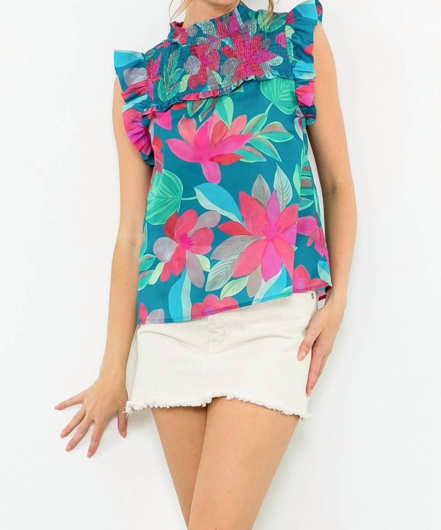 Thml - Joyce Ruffle Sleeve Smocked Top