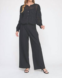 Allie Rose - Midnight Sparkle Embroidered Blouse
