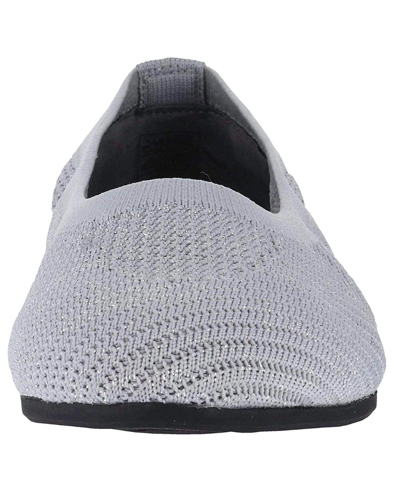 BERNIE MEV Women's Nikki Ballet Flats in light grey silver - women's flats - alternate view