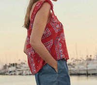 The Great. - Victorian Pleat Tank Top