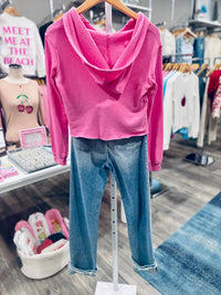 Love Junkie - Girls' Smile Face Cropped Hoodie