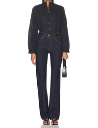 Cleobella Morea Button Down Top in black - women's shirt - view 4